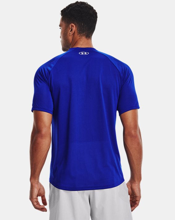 男士UA ArmourPrint短袖T恤, Blue, pdpMainDesktop image number 1